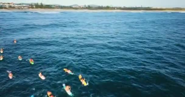 Sörf Tahtasındaki Bir Grup Genç — Stok video