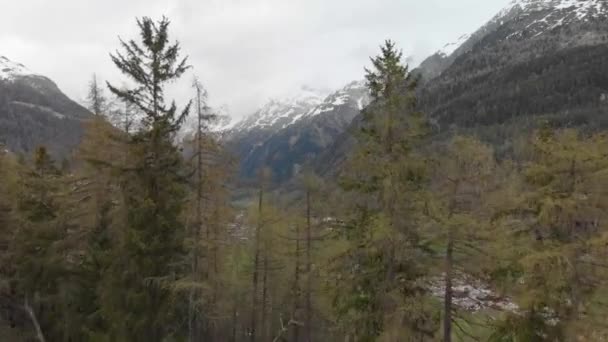 Drone Une Petite Ville Des Alpes Autrichiennes Slden Autriche — Video