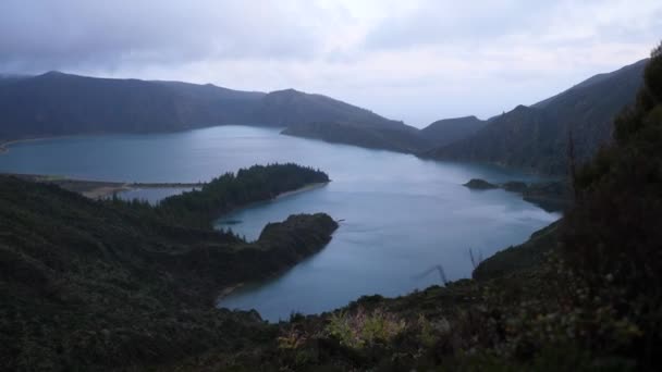 Lagoa Fogo Miguel Island Azorerna — Stockvideo