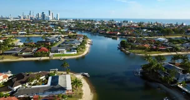 Drone Uitzicht Surfer Paradise Stad — Stockvideo