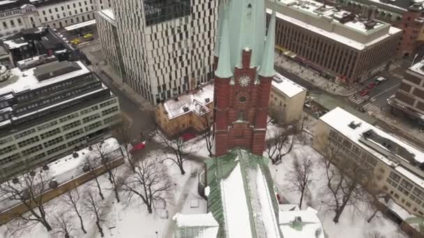Slow Cinematic Aerial Footage Rotating Very Popular Tourist Destination Church — Stock Video