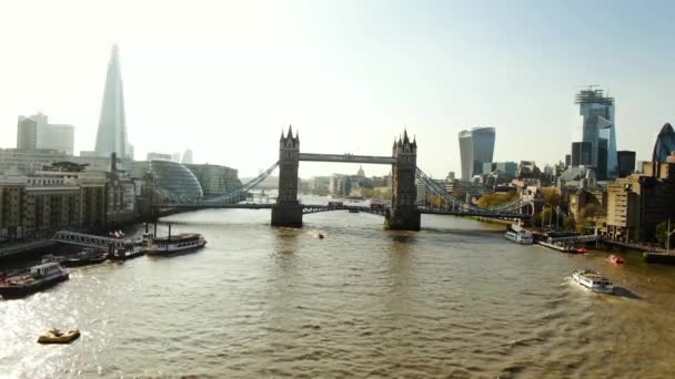 Aerial Shot Famous Bridge London — Vídeo de Stock