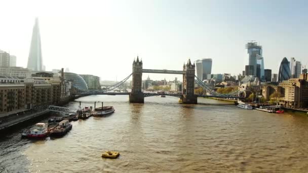 Aerial Shot Famous Bridge London — Vídeo de Stock