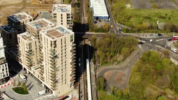 Drone Shot Railway Building — Stock video