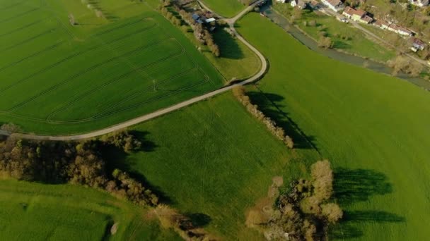 Aerial Shot Town Farm — Vídeo de Stock