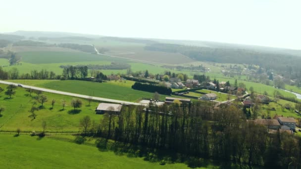 Aerial Shot Road Farm — Wideo stockowe