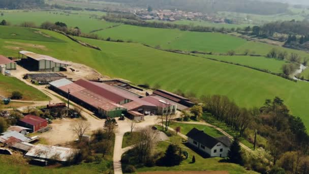 Aerial Shoot Beautiful Farm — Vídeo de stock
