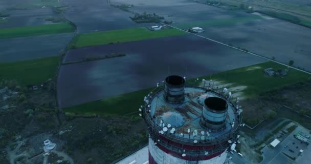Aerial View Landscape Logistic Area Camera Moving Downwards — Vídeos de Stock
