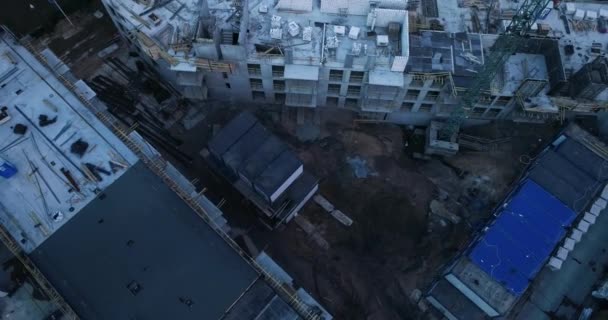新建筑工地的空中垂直视图 — 图库视频影像