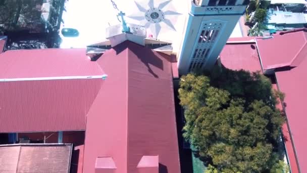 Drone Aéreo Tiro Nossa Senhora Santo Rosário Igreja Manaoag Pangasinan — Vídeo de Stock