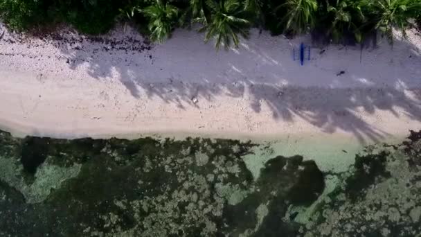 Aerial Drone Video Exotic White Sand Tropical Island Southeast Asia — Stockvideo
