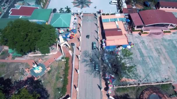 Drone Aéreo Tiro Nossa Senhora Santo Rosário Igreja Manaoag Pangasinan — Vídeo de Stock