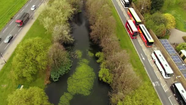 Aerial Shot Beautiful Pond London — Stock video