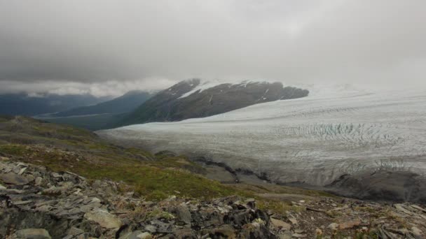 Clouds Passing Glacier Alaska — Stockvideo