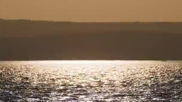 Sunset Moment Middle Lake Balaton — стоковое видео
