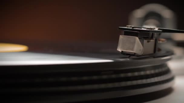 Dropping Stylus Needle Vinyl Record Playing Disc Rotating Close Old — Video
