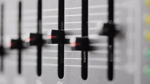 Old Dusty Audio Console Closeup Equalizer — Stok video
