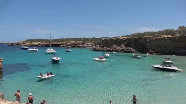 Nature Landscapes Island Ibiza View Helicopter Spans Sea Beautiful Views — Video Stock