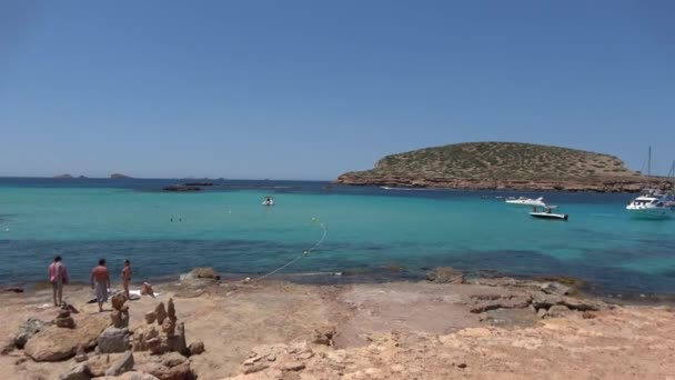 Nature Landscapes Island Ibiza View Helicopter Spans Sea Beautiful Views — 비디오