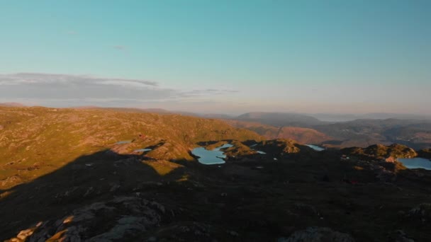 Beautiful Mountains Landscape Sunset Aerial — стоковое видео