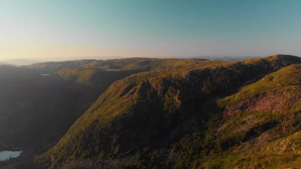 Beautiful Mountains Landscape Sunset Aerial — Stockvideo