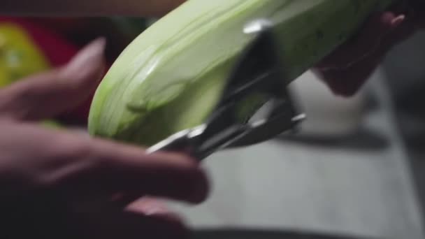 Women Hands Wash Peel Cut Vegetables Vegetable Stew — 비디오