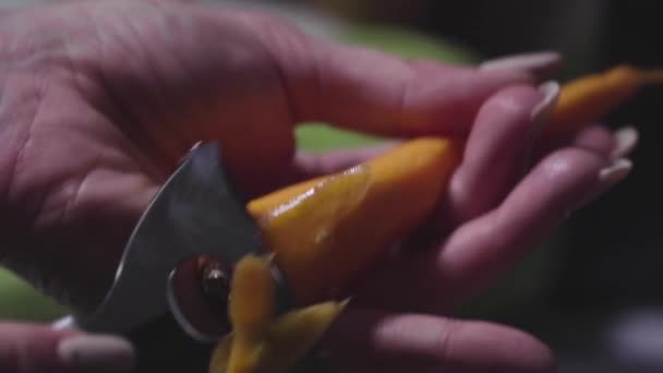 Women Hands Wash Peel Cut Vegetables Vegetable Stew — Stok video