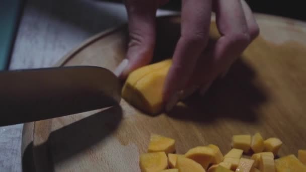 Women Hands Wash Peel Cut Vegetables Vegetable Stew — Stok video
