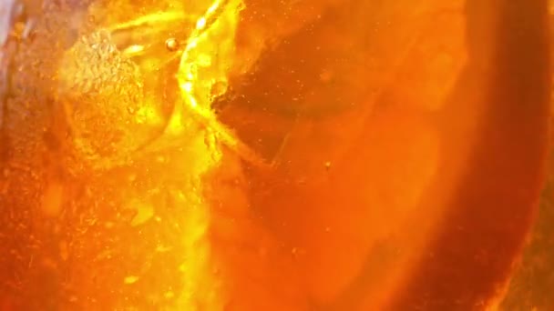 Refreshing Orange Drink Sun 180Fps — Vídeo de Stock