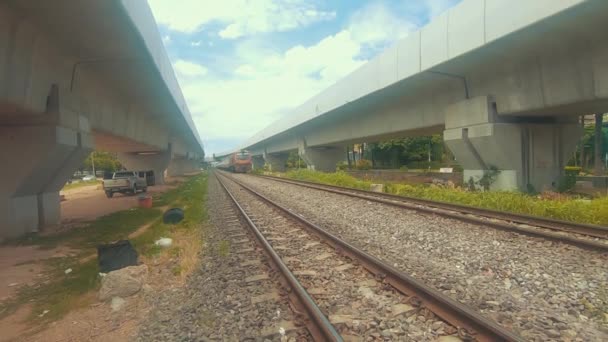 Looking Train Bangkok — стоковое видео