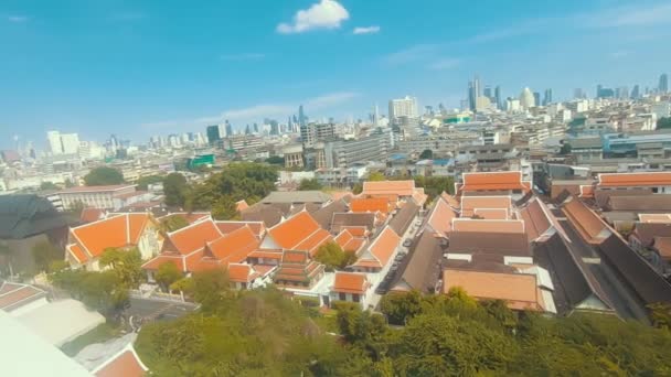 Looking City Bangkok Temple — Stockvideo