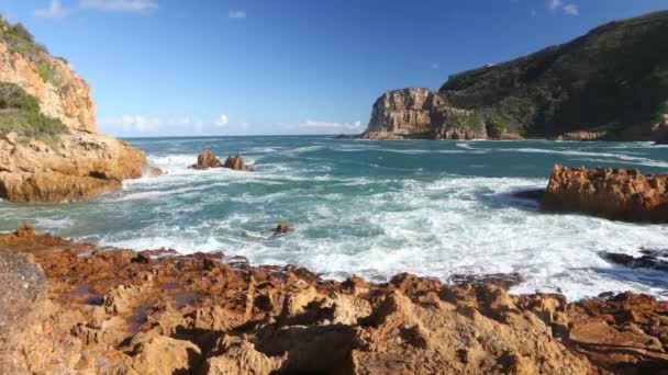 Krásné Letní Den Výhledem Knysna Hlavy Pohledu Indického Oceánu Coney — Stock video