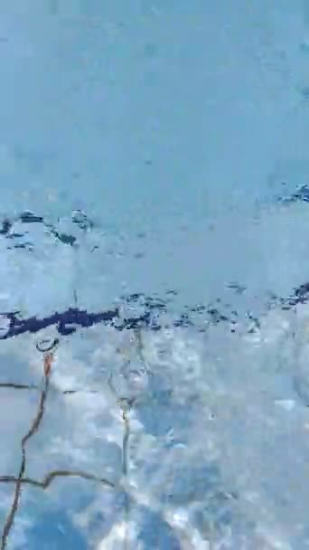 Синий Плавательный Бассейн Вода Движущаяся Поверхности — стоковое видео