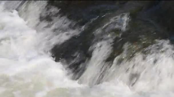 Вода Стікає Через Невеликі Пороги Біля Дамби Річці Сабі Поблизу — стокове відео
