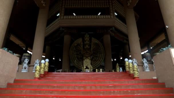 Looking Beautiful Temple Statues Temple Bangkok Slowmotion Angle — Vídeo de Stock