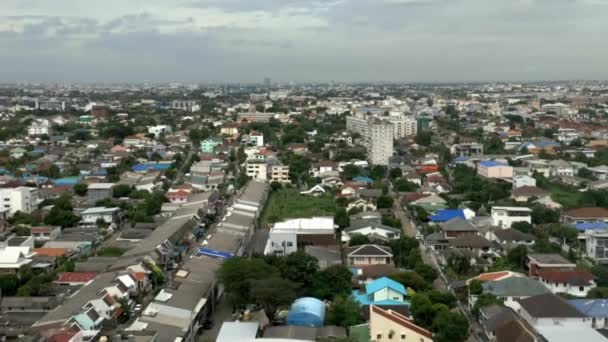 Kijkend Naar Bangkok Top Van Chinees Tempel Langzame Beweging Hoek — Stockvideo