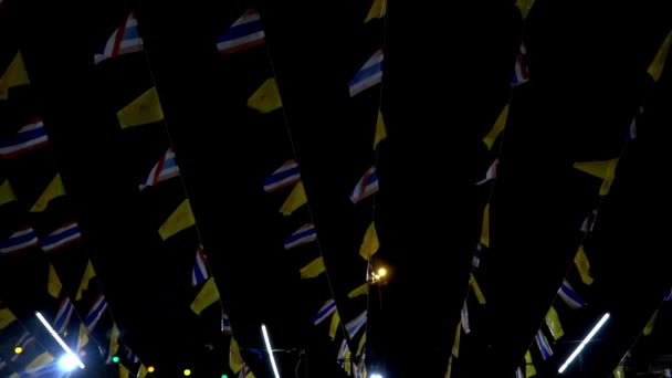 Looking Flag Thailand Night Market Bangkok Slowmotion — Αρχείο Βίντεο