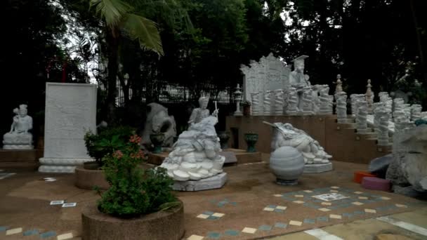 Looking Statue Chiness Temple Bangkok Slowmotion — Video Stock