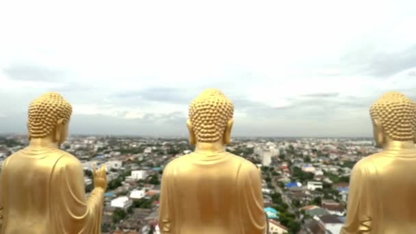 Looking Bangkok Top Chinees Temple Slowmotion Angle — стоковое видео