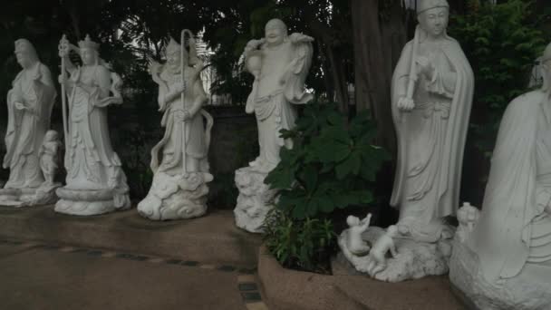 Looking Beautiful Temple Statues Temple Bangkok Slowmotion Angle — Stock videók