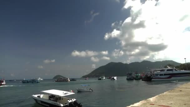 Looking Port Koh Tao Thailand Timelapse Angle — Stock video