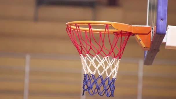 Slow Motion Video Basketball Ring Closeup Shot — Wideo stockowe