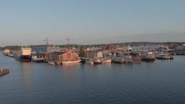 Drone Footage Marine Svendborg Denmark — стоковое видео