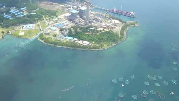 Aerial Shot Coal Power Plant Slowmo — Αρχείο Βίντεο