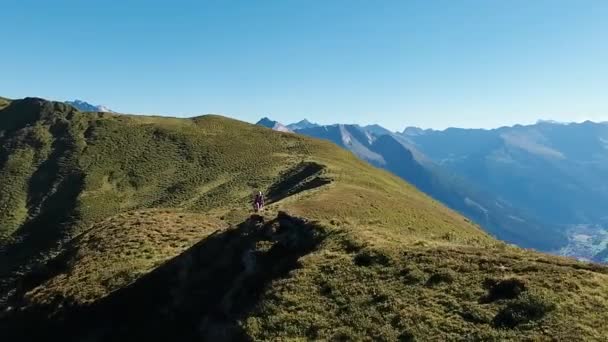 Arka Planda Çarpıcı Bir Dağ Manzarası Olan Alp Dağları Nda — Stok video