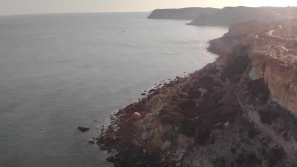 Aerial Footage Cliffs Burgau Lagos Portugal — Stockvideo