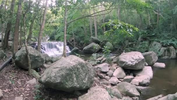 Looking Waterfall Thailand Slow Motion Angle 010 — Stockvideo