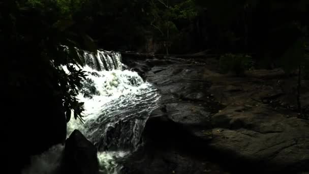 Looking Waterfall Thailand Slow Motion Angle 004 — Stock video