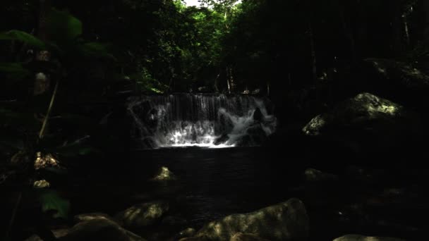 Looking Waterfall Thailand Slow Motion Angle 005 — Stockvideo