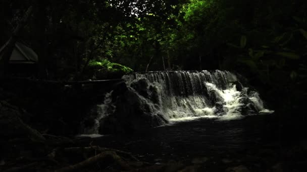 Looking Waterfall Thailand Slow Motion Angle 007 — Stockvideo